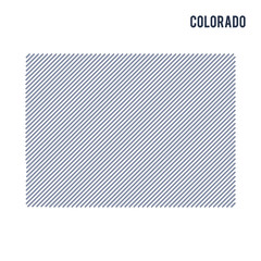 Vector abstract hatched map of State of Colorado with oblique lines isolated on a white background.