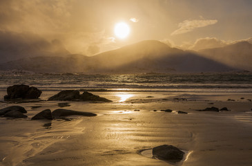 Winter landscape, Lofoten islands, Norway