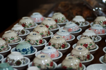 empty cups for a tea ceremony