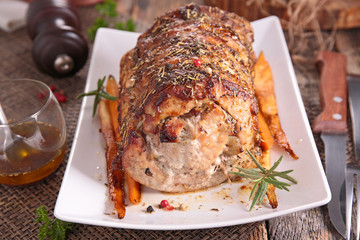 roast beef with roasted carrot