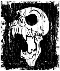 horrible Skull Tattoo Grunge Graphic