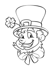 Cheerful Leprechaun Face Drawing