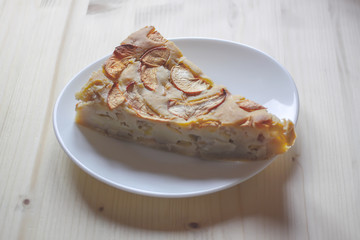 Homemade sweet apple pie with cinnamon.