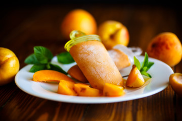 Sweet ice cream from apricots