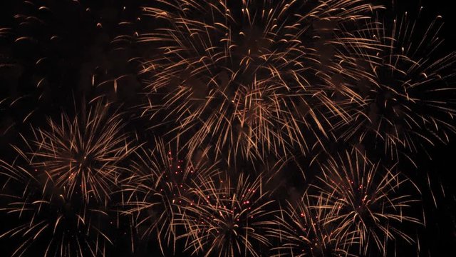 Golden Fireworks Closeup Slow Motion