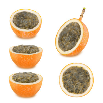 Ripe granadilla collection. As design elements.