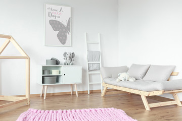 Wooden elements in kid room