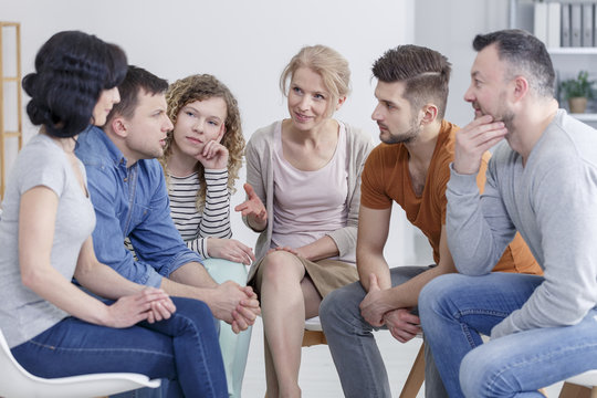 People having discussion in group