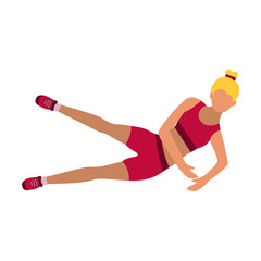 fitness girl flat icon