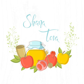  Jewish new year celebration. Vector illustration Rosh hashanah (jewish new year) holiday banner design. Template for postcard, poster, invitation card, cover