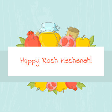  Jewish new year celebration. Vector illustration Rosh hashanah (jewish new year) holiday banner design. Template for postcard, poster, invitation card, cover