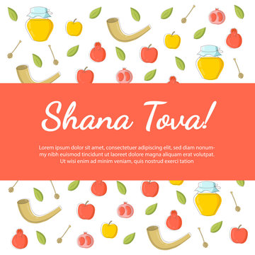  Jewish new year celebration. Vector illustration Rosh hashanah (jewish new year) holiday banner design. Template for postcard, poster, invitation card, cover