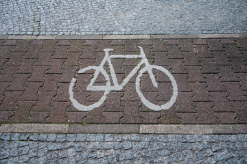 bicycle traffic sign on the road
