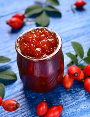 Wild rose fruits jam