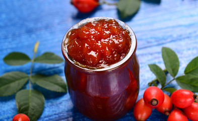 Wild rose fruits jam