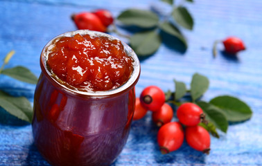 Wild rose fruits jam