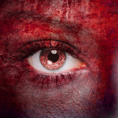 Naklejka premium Textured human face close up