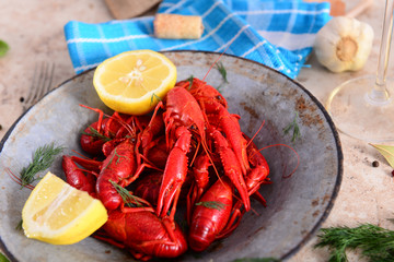 Boiled crayfish