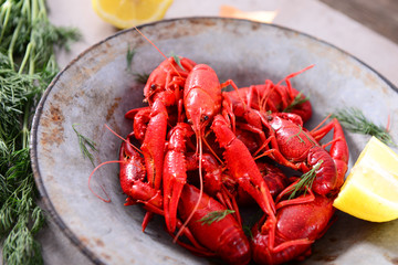 Boiled crayfish