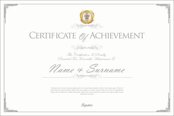 Certificate or diploma retro design template