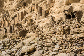 Tombs in the Bandiagara escarpment (Falaise de Bandiagara), Dogon, Mali