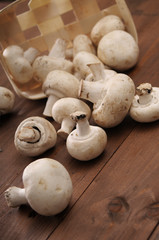 mushrooms on a wooden table