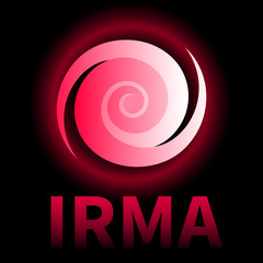Graphic banner of hurricane Irma. Icon / sign / symbol of the Hurricane