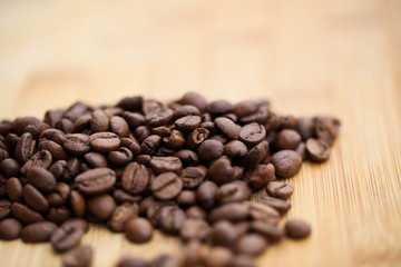 Coffee grains close-up.