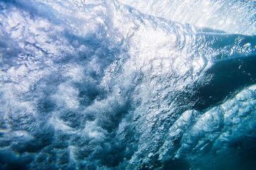 Fototapeta na wymiar Underwater views, wave with sun light