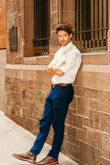 Young American Man relaxing outside