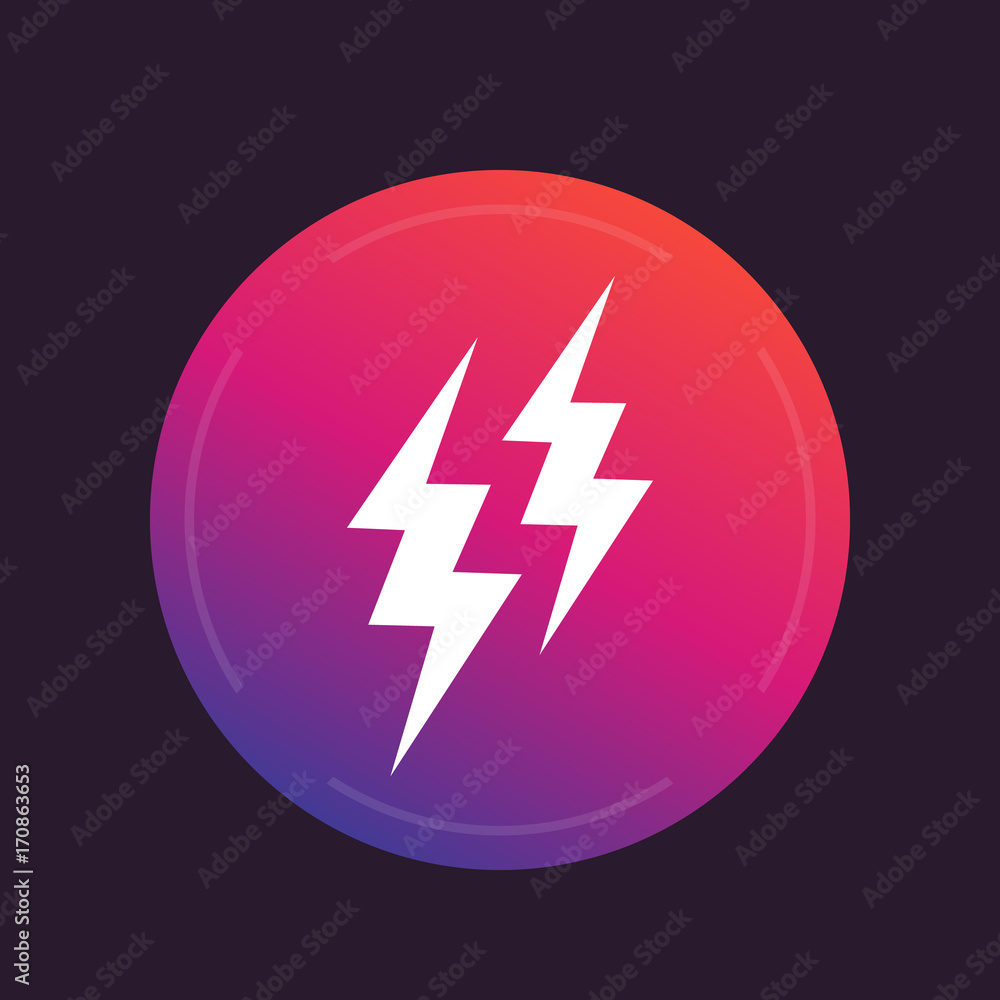 Sticker Lightning bolts vector icon