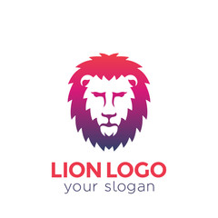 lion vector logo on white