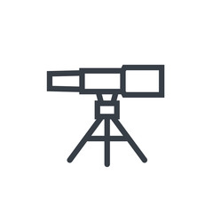 telescope, astronomy line icon on white