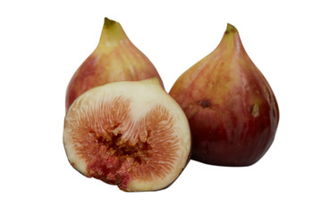 sliced fresh figs on white Background