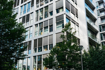 detailed view of modern skyscraper facade