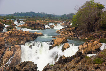 Liphi waterfall the great waterfall in Mekhong river