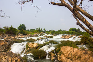 Liphi waterfall the great waterfall in Mekhong river
