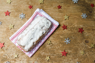 Stollen, traditional Christmas cake of Germany.