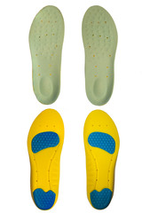 A pair of shoe insoles isolated on white background