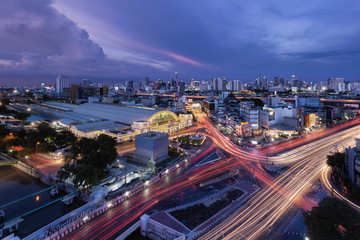 Bangkok Railway Station and city skyline