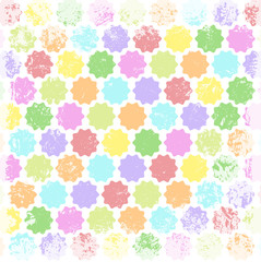 Grunge Colorful Wheels Pattern Design