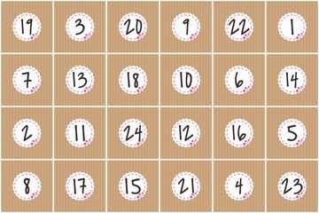 Adventskalender mit 24 Türchen im Kraftpapier Design