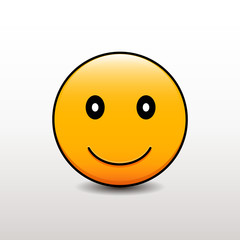 Cute emoticon smiling. Vector emoji design