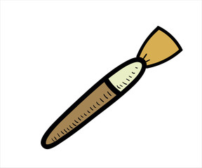 School and arts objects - Painting brush. Vector doodle illustration design in eps10