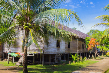 traditional houses of the native people of indonesia in village