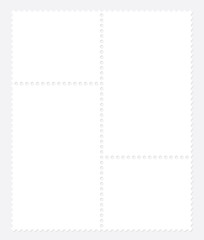 Blank postal stamp collection.illustration vector