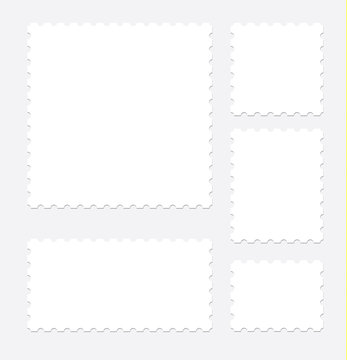 Blank postal stamp collection.illustration vector