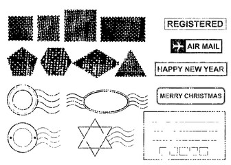 Fototapeta premium Blank postal stamps set.illustration vector