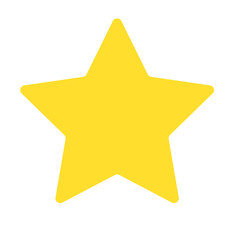 Isolated yellow star icon, ranking mark