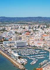 Aerial view of Faro, Algarve, Portugal.